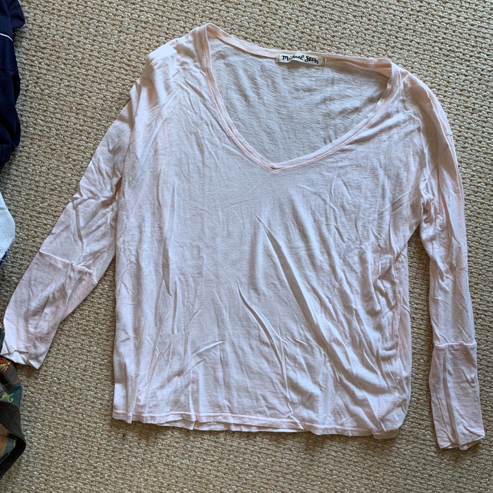 Pink Michael stars designer long sleeve shirt